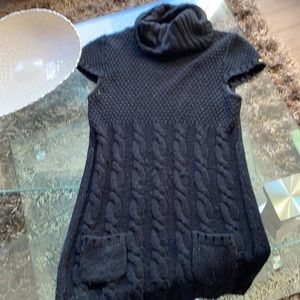 Black cap sleeve sweater dress